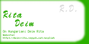 rita deim business card